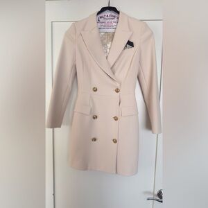 Elisabetta Franchi Chic Cream Double-Breasted Women's Dress